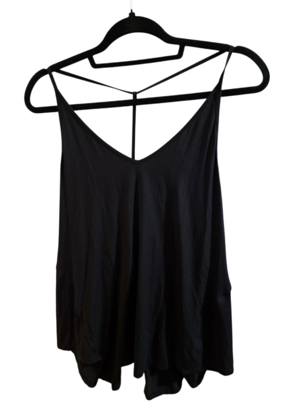 Lululemon Black Strappy Open Back Tank Top Size 12